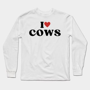 I Heart Cows White Long Sleeve T-Shirt